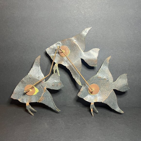 Vintage Bovano of Cheshire Enameled Metal Tropical Angel Fish Aquatic Wall Art - Picture 5 of 5